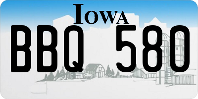 IA license plate BBQ580