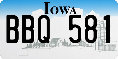 IA license plate BBQ581