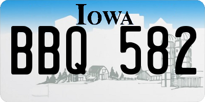 IA license plate BBQ582