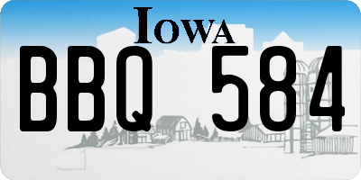 IA license plate BBQ584