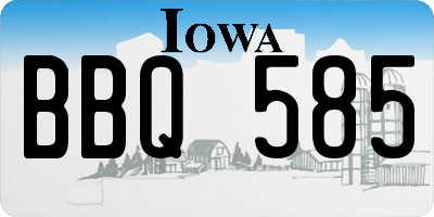 IA license plate BBQ585