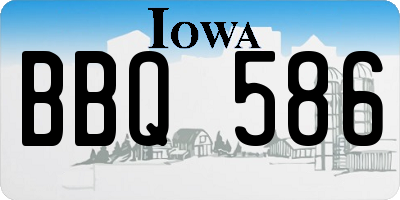 IA license plate BBQ586
