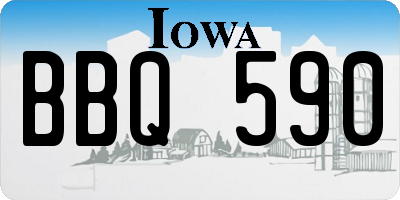 IA license plate BBQ590