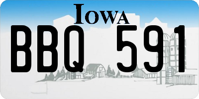 IA license plate BBQ591