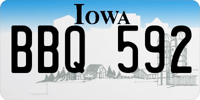 IA license plate BBQ592