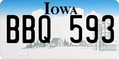IA license plate BBQ593