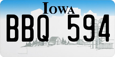 IA license plate BBQ594