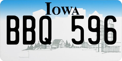 IA license plate BBQ596