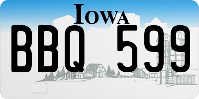 IA license plate BBQ599