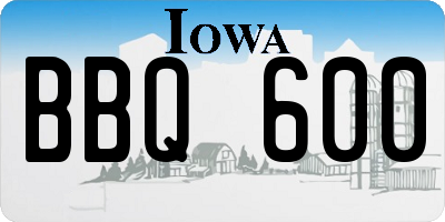 IA license plate BBQ600
