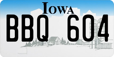 IA license plate BBQ604