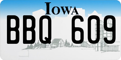 IA license plate BBQ609