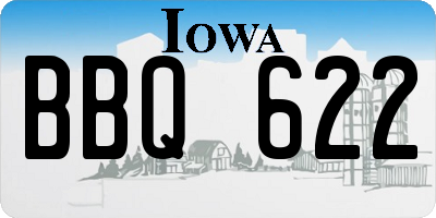IA license plate BBQ622