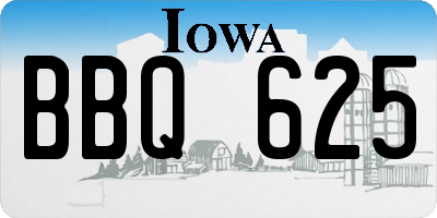 IA license plate BBQ625