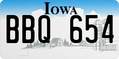 IA license plate BBQ654