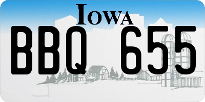 IA license plate BBQ655