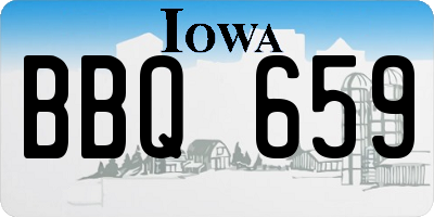 IA license plate BBQ659