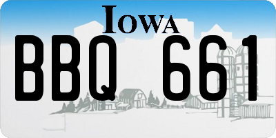 IA license plate BBQ661