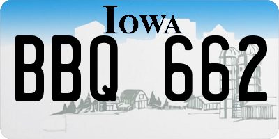 IA license plate BBQ662