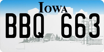 IA license plate BBQ663