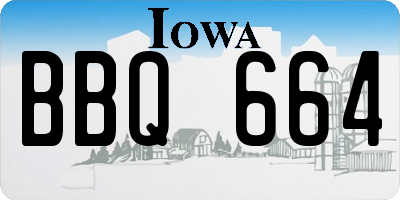 IA license plate BBQ664