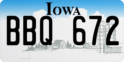 IA license plate BBQ672