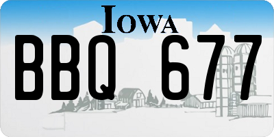 IA license plate BBQ677