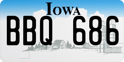 IA license plate BBQ686