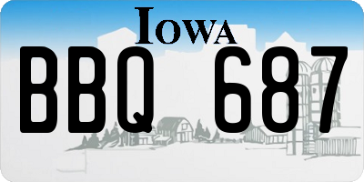 IA license plate BBQ687