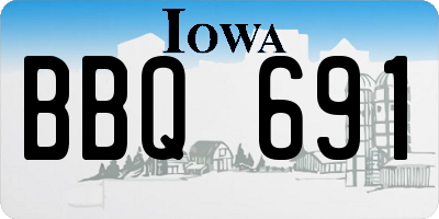 IA license plate BBQ691