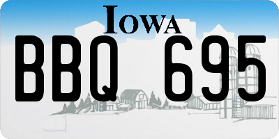 IA license plate BBQ695