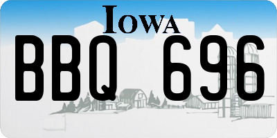 IA license plate BBQ696