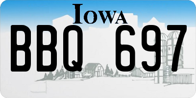 IA license plate BBQ697