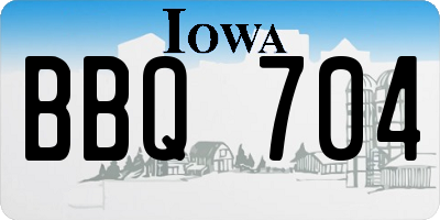 IA license plate BBQ704