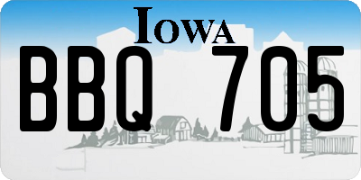 IA license plate BBQ705