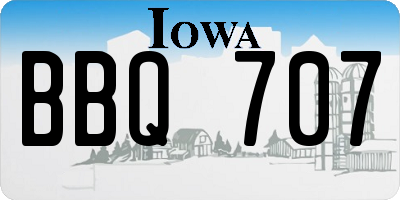 IA license plate BBQ707