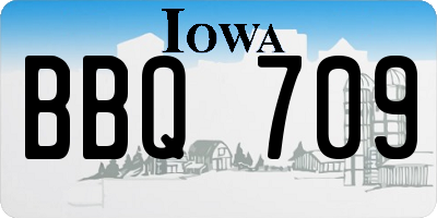 IA license plate BBQ709