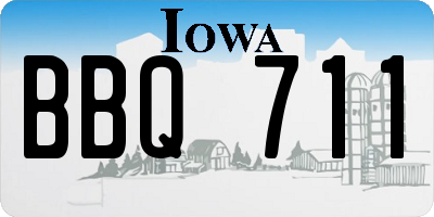 IA license plate BBQ711