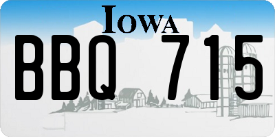 IA license plate BBQ715