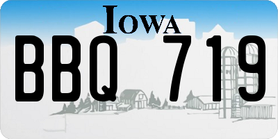 IA license plate BBQ719