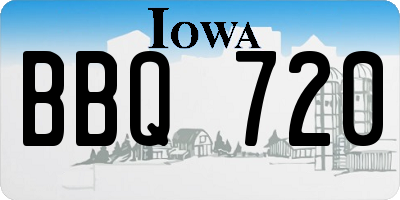 IA license plate BBQ720