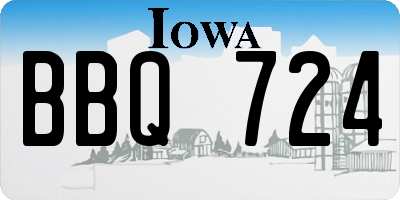 IA license plate BBQ724
