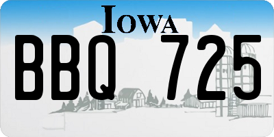 IA license plate BBQ725