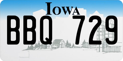 IA license plate BBQ729