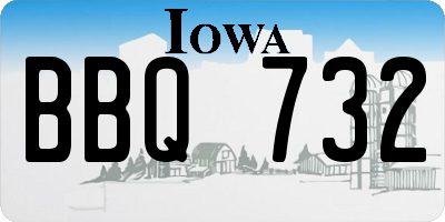 IA license plate BBQ732