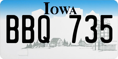 IA license plate BBQ735