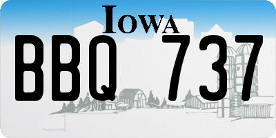 IA license plate BBQ737