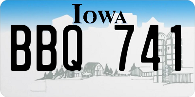 IA license plate BBQ741