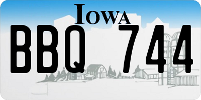 IA license plate BBQ744