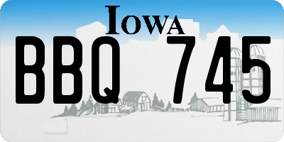 IA license plate BBQ745
